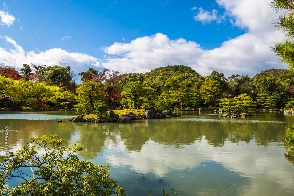 Fototapeta premium Japanese zen garden, Autumn lake