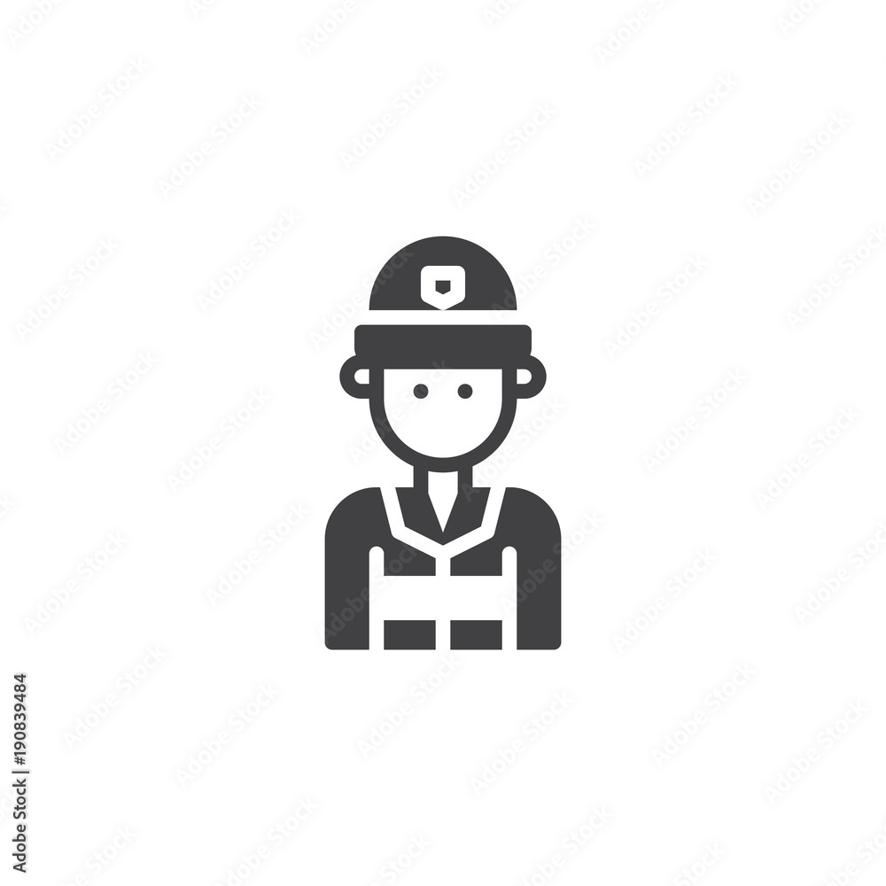 Fireman icon vector, filled flat sign, solid pictogram isolated on white. Firefighter symbol, logo illustration. Fireman icon vector, filled flat sign, solid pictogram isolated on white. Firefighter symbol, logo illustration.