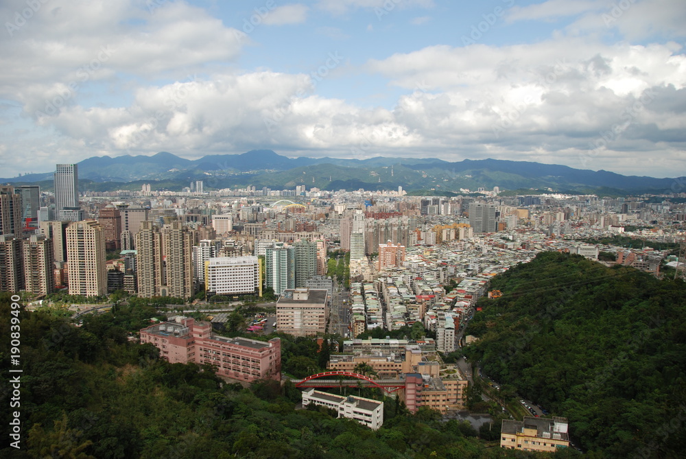 View from Elephant Mountain to Taipei, the capital city of Taiwan