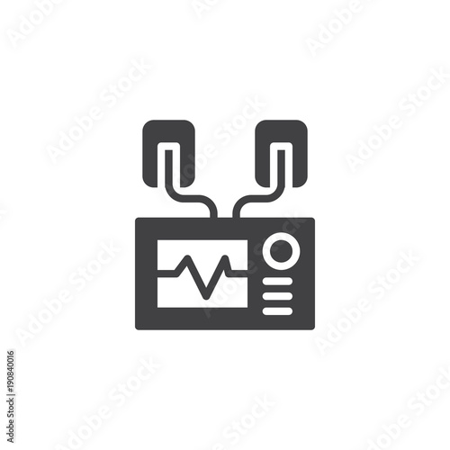 Automated external defibrillator icon vector, filled flat sign, solid pictogram isolated on white. AED symbol, logo illustration.