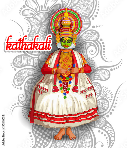 illustration of Indian kathakali dance form photo