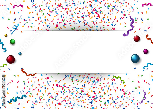 Banner template with colorful confetti