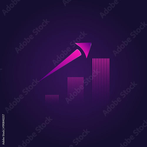 Abstract rising chart icon design