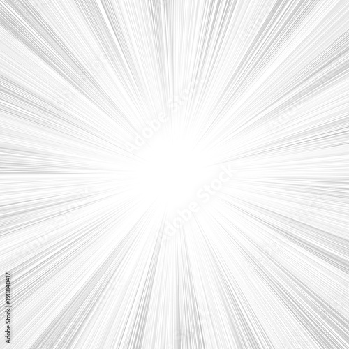 Sun rays, sunburst, light rays, sunbeam background abstract black and white. Comic book speed line radial background.
