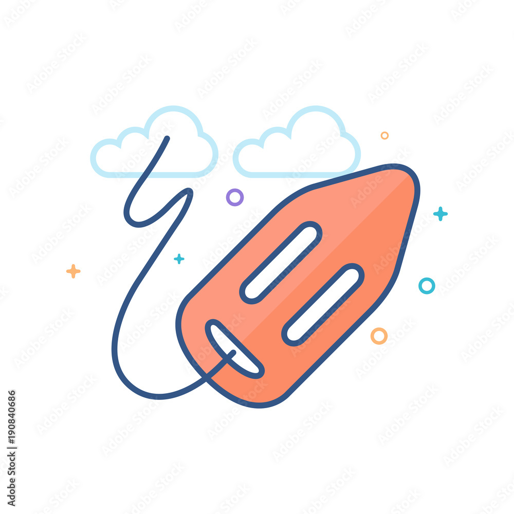 Rescue tube icon in outlined flat color style. Vector illustration.