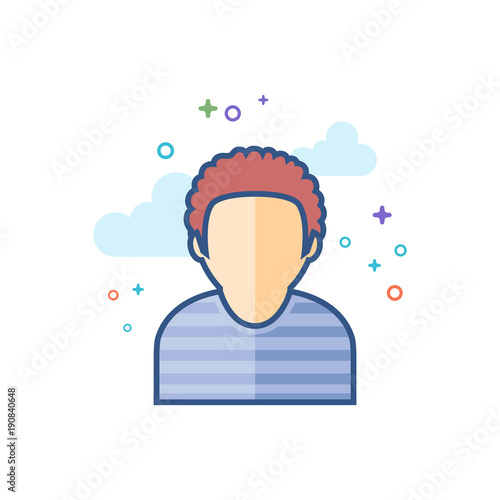 Burglar icon in outlined flat color style. Vector illustration.