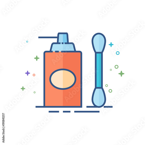 Cleaning liquid icon in outlined flat color style. Vector illustration.