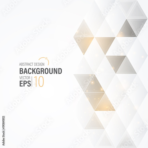 Abstract Modern White Background With Gold Triangle , Wallpaper , Banner, Presentation Background , Vector , Illustration