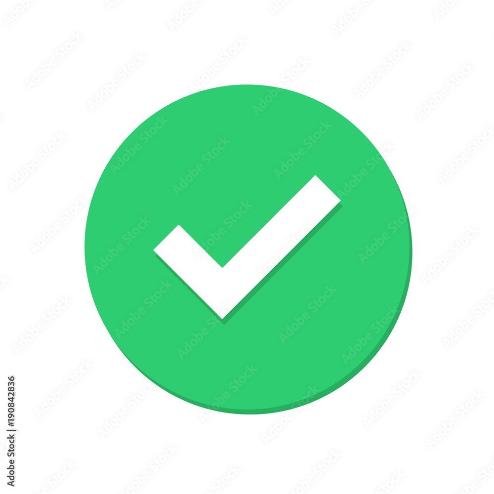 Check mark icon. Flat icon. Vector ilustration Check mark icon. Flat icon. Vector ilustration