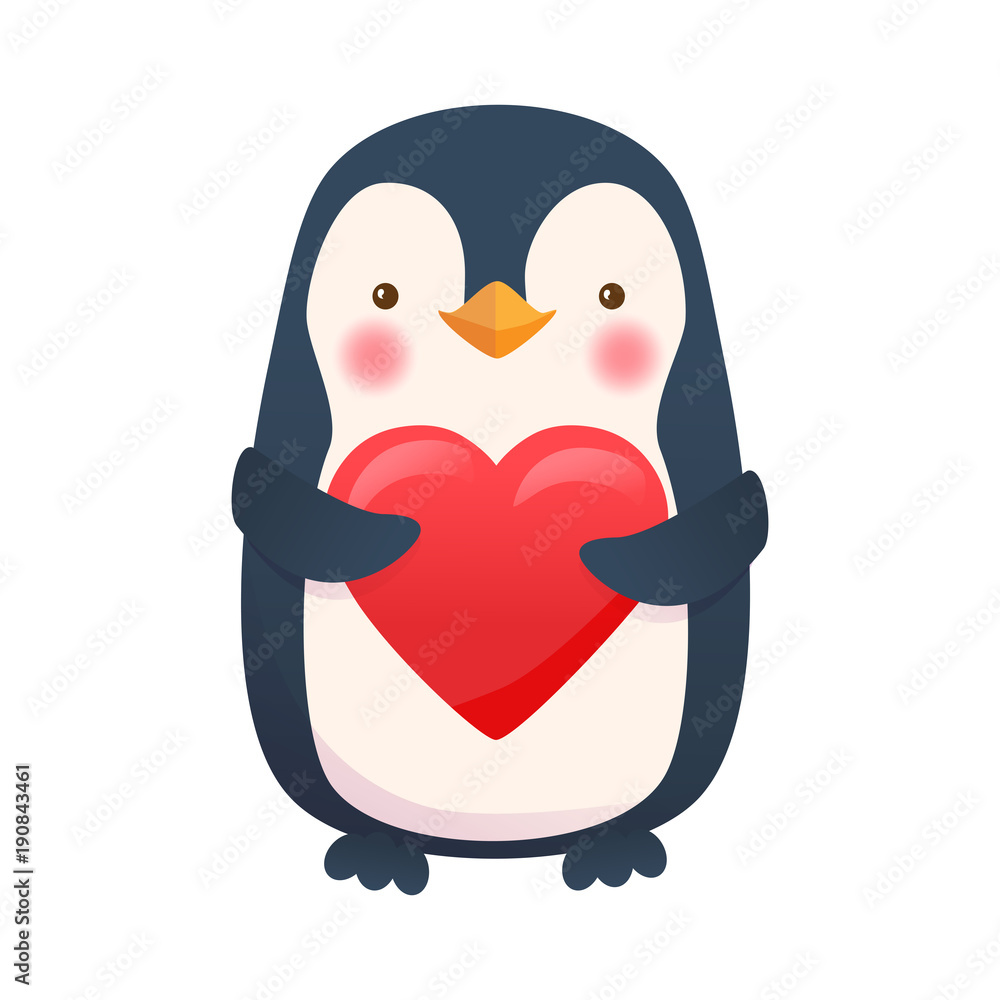 Obraz premium penguin with heart