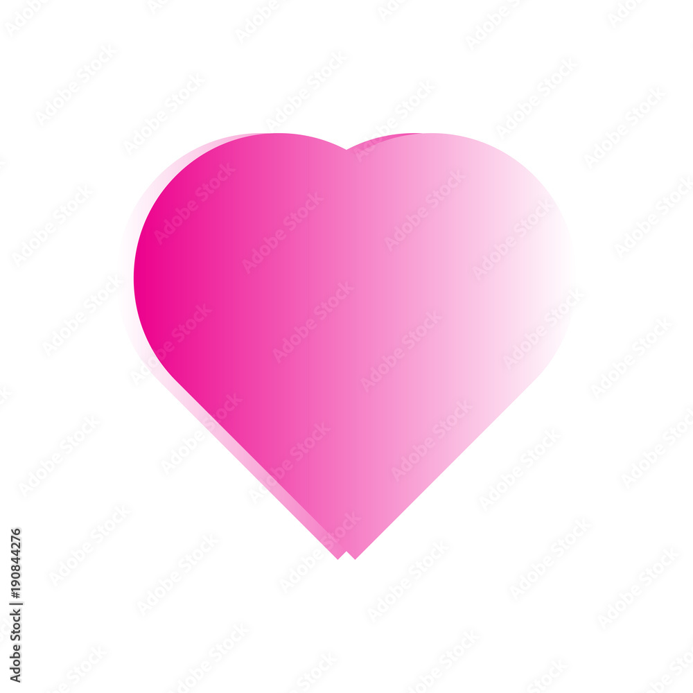 Heart sign / symbol in flat design with back light effect - suite for Valentine's day , love , couple, wedding, sweet event or moment