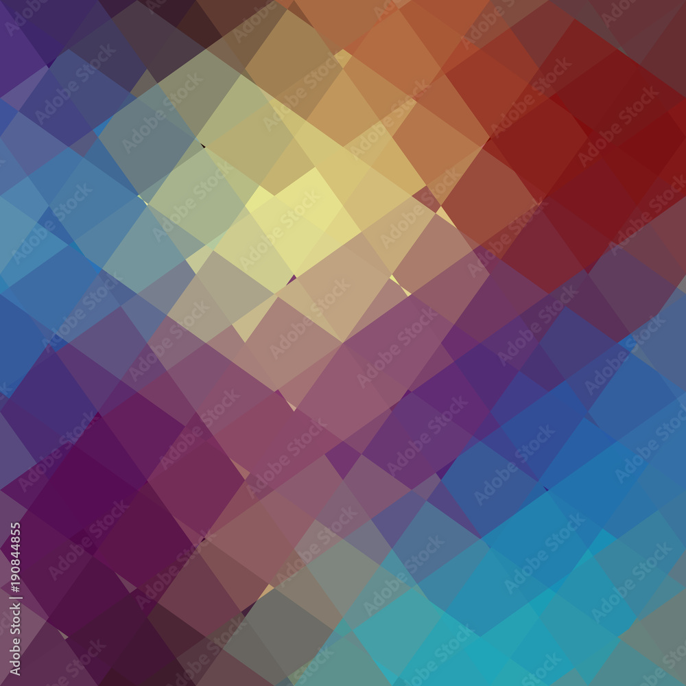 Blurred background. Geometric abstract pattern in low poly style. Effect of a glass.