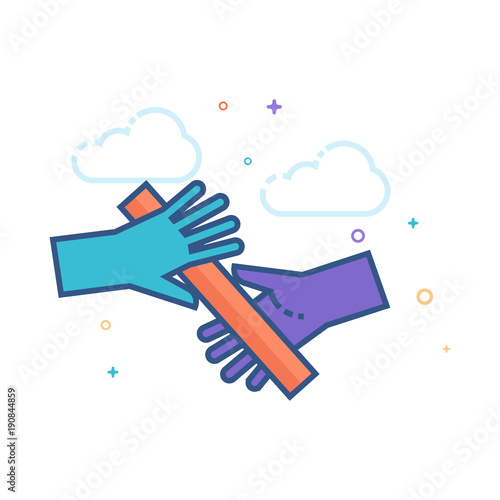 Relay run icon in outlined flat color style. Vector illustration.