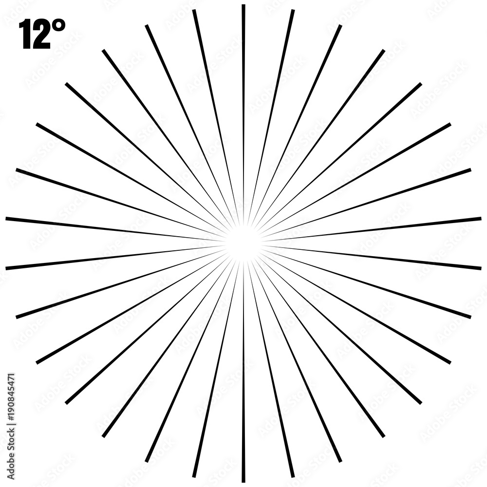 Obraz premium Abstract Circular Geometric Burst Rays On White. EPS 10 vector