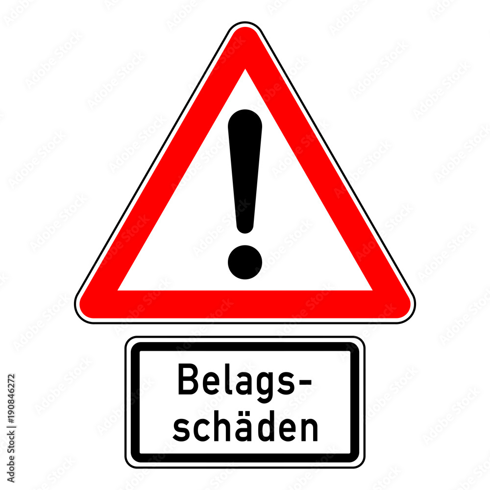 ncsc25 NewCombinationSignCaution ncsc - rsas4 RoadSignAdditionalSign rsas - Gefahrzeichen StVO - Achtung - Ausrufezeichen / dreieckig - Zusatzkennzeichnung mit Text: Belagsschäden - xxl g5852 ncsc25 NewCombinationSignCaution ncsc - rsas4 RoadSignAdditionalSign rsas - Gefahrzeichen StVO - Achtung - Ausrufezeichen / dreieckig - Zusatzkennzeichnung mit Text: Belagsschäden - xxl g5852