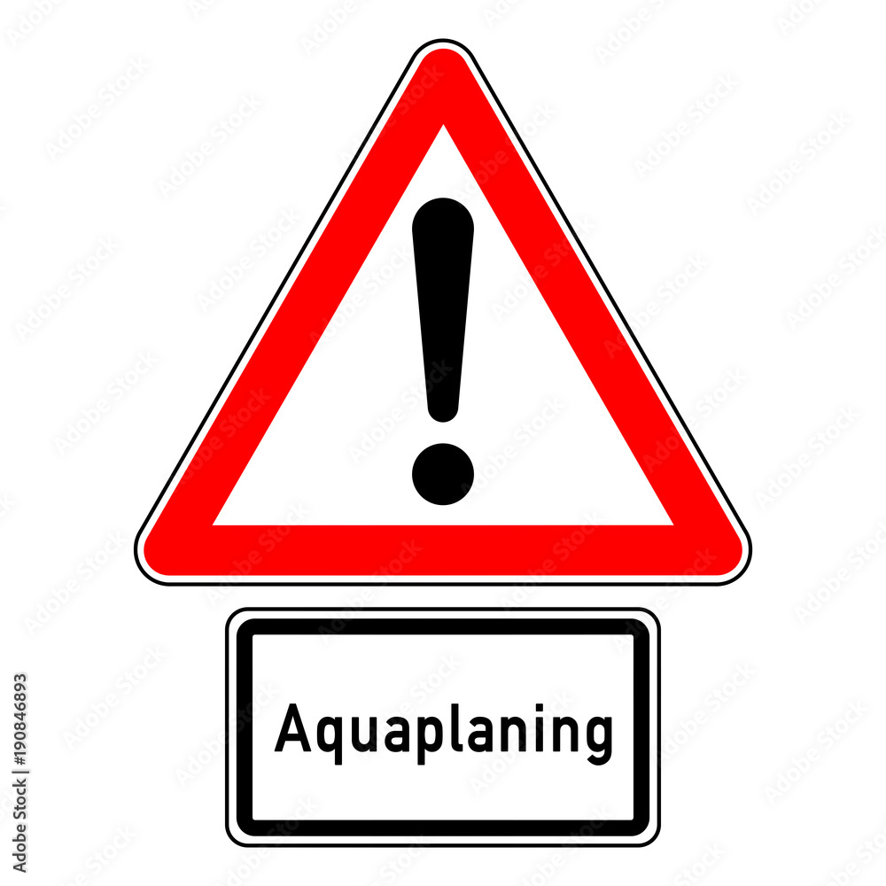 ncsc26 NewCombinationSignCaution ncsc - rsas5 RoadSignAdditionalSign rsas - Gefahrzeichen StVO - Achtung - Ausrufezeichen / dreieckig - Zusatzkennzeichnung mit Text: Aquaplaning - xxl g5853 ncsc26 NewCombinationSignCaution ncsc - rsas5 RoadSignAdditionalSign rsas - Gefahrzeichen StVO - Achtung - Ausrufezeichen / dreieckig - Zusatzkennzeichnung mit Text: Aquaplaning - xxl g5853