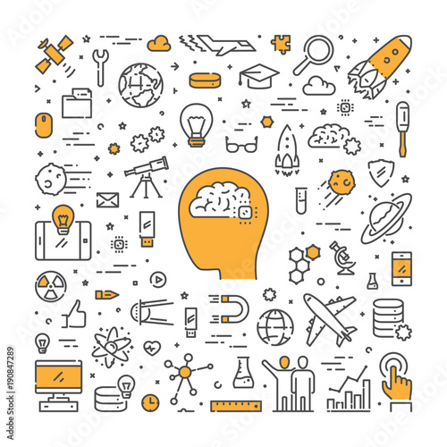 Line web design concept for science