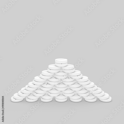Pyramid of pills. Isolated ...