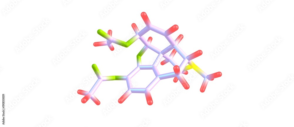 Molecular structure of Heroin on white background Molecular structure of Heroin on white background