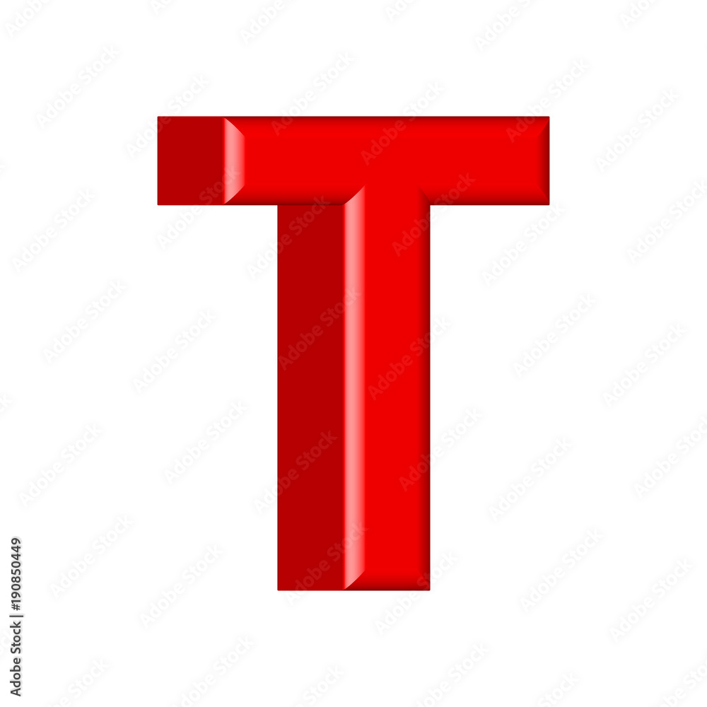 Glossy pink paint letter T uppercase. 3D render of bubble font with glint isolated on white background. Glossy pink paint letter T uppercase. 3D render of bubble font with glint isolated on white background.