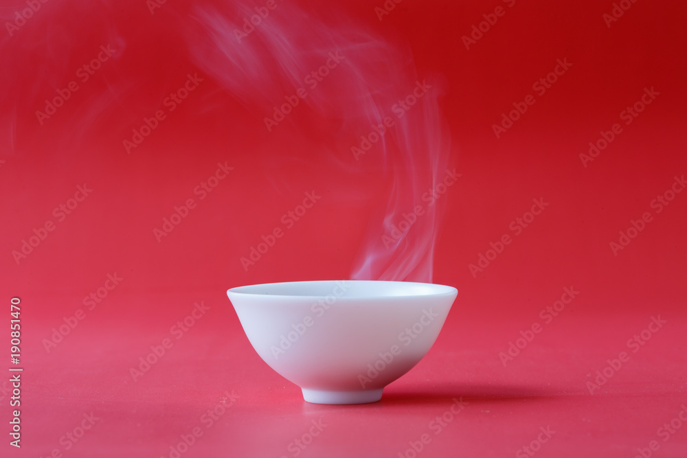 A white bowl has a hot air A white bowl has a hot air