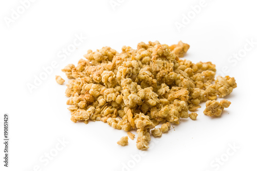 granola on a white background