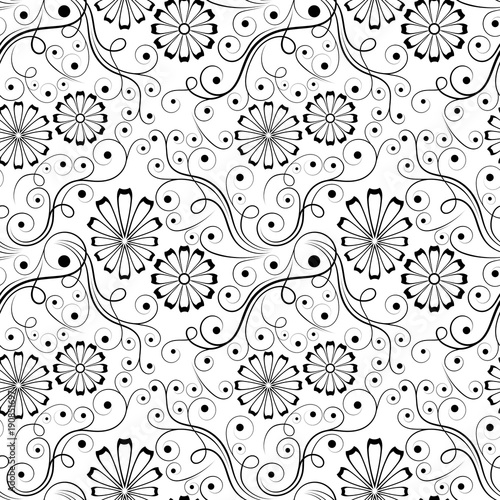 Seamless vector flourish texture for background design