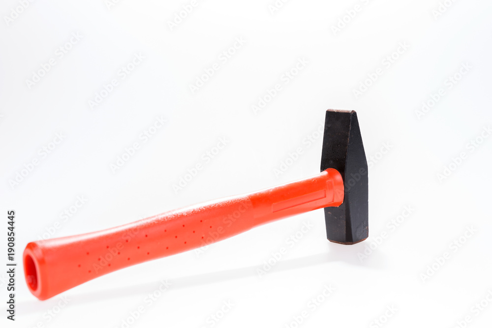 Red black hammer isolated on white background Red black hammer isolated on white background