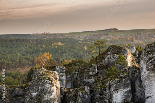 Rocks near castle in Mirow on the Jura Krakowsko-Czestochowska, Poland