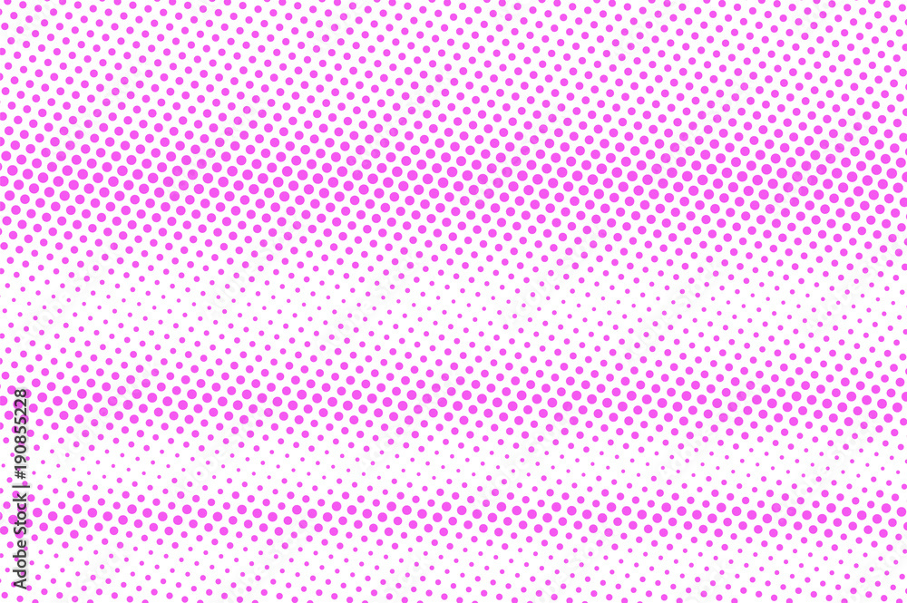 Pink on white dotted halftone. Half tone vector background. Horizontal dotted gradient. Pink on white dotted halftone. Half tone vector background. Horizontal dotted gradient.