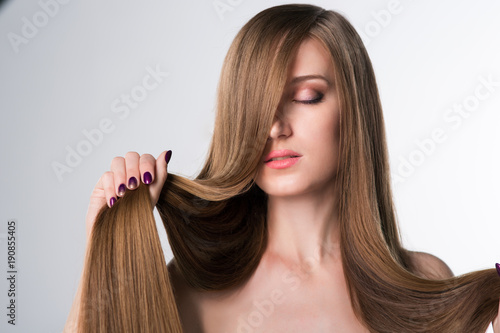 young woman with long beautiful hair