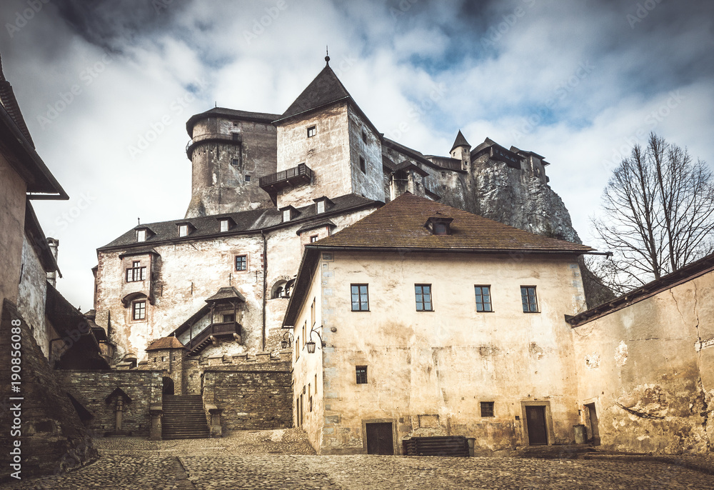The medieval Orava Castle, central Europe, Slovakia.