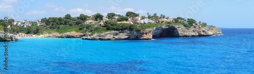 Fototapeta Naklejka Na Ścianę i Meble -  Landscape of the beautiful bay of Cala Anguila with a wonderful turquoise sea, Porto Cristo, Majorca, Spain