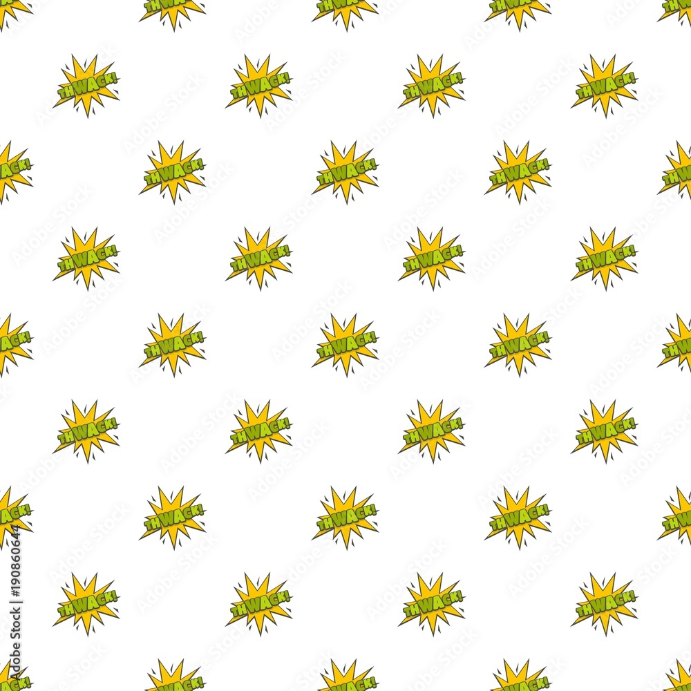 Comic boom thwack pattern seamless in flat style for any design Comic boom thwack pattern seamless in flat style for any design