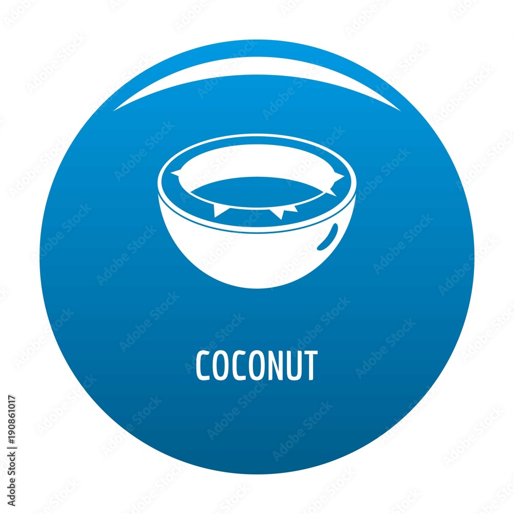 Coconut icon vector blue circle isolated on white background Coconut icon vector blue circle isolated on white background
