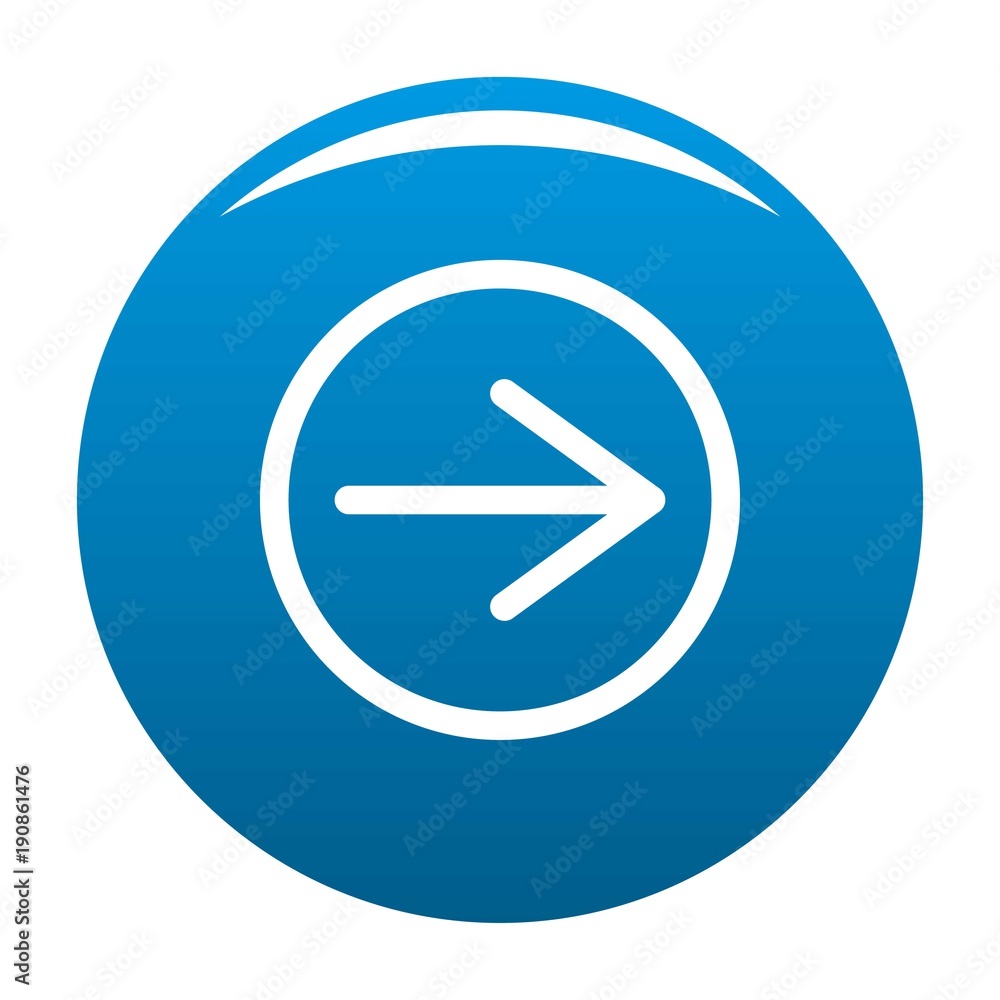 Arrow icon vector blue circle isolated on white background Arrow icon vector blue circle isolated on white background