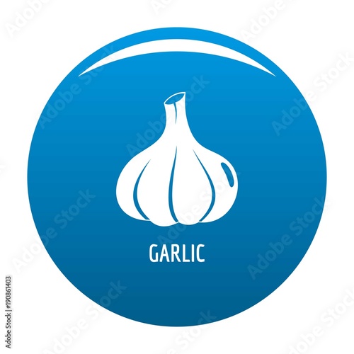 Garlic icon vector blue circle isolated on white background 