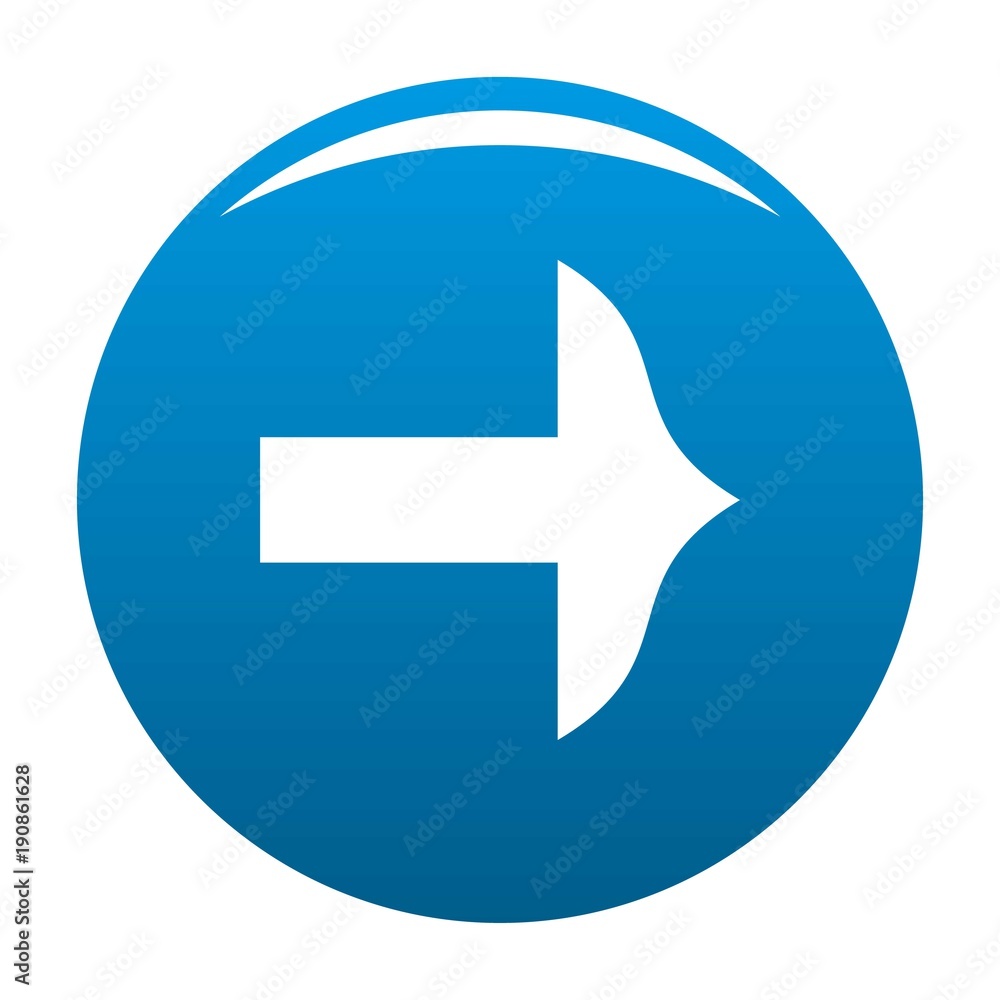 Arrow icon vector blue circle isolated on white background Arrow icon vector blue circle isolated on white background