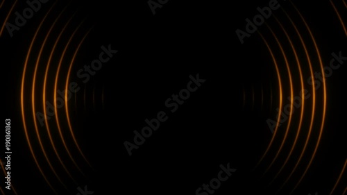 motion gold circles and black background, loop