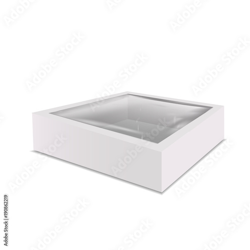 White Product Cardboard Package Box. Illustration Isolated On White Background. Mock Up. Vector EPS10