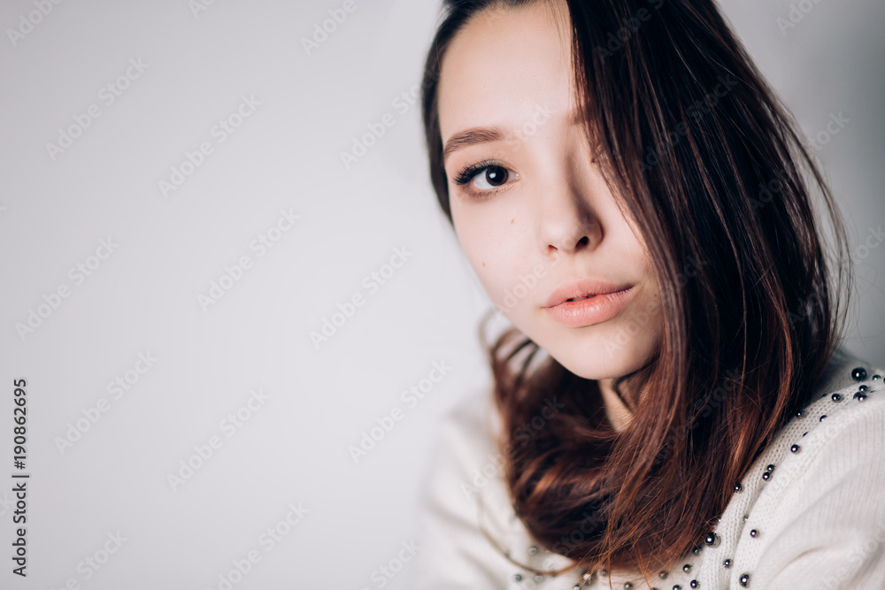 Beauty Woman face Portrait. Beautiful Spa model Girl with Perfect Fresh Clean Skin. female looking at camera. Beauty Woman face Portrait. Beautiful Spa model Girl with Perfect Fresh Clean Skin. female looking at camera.