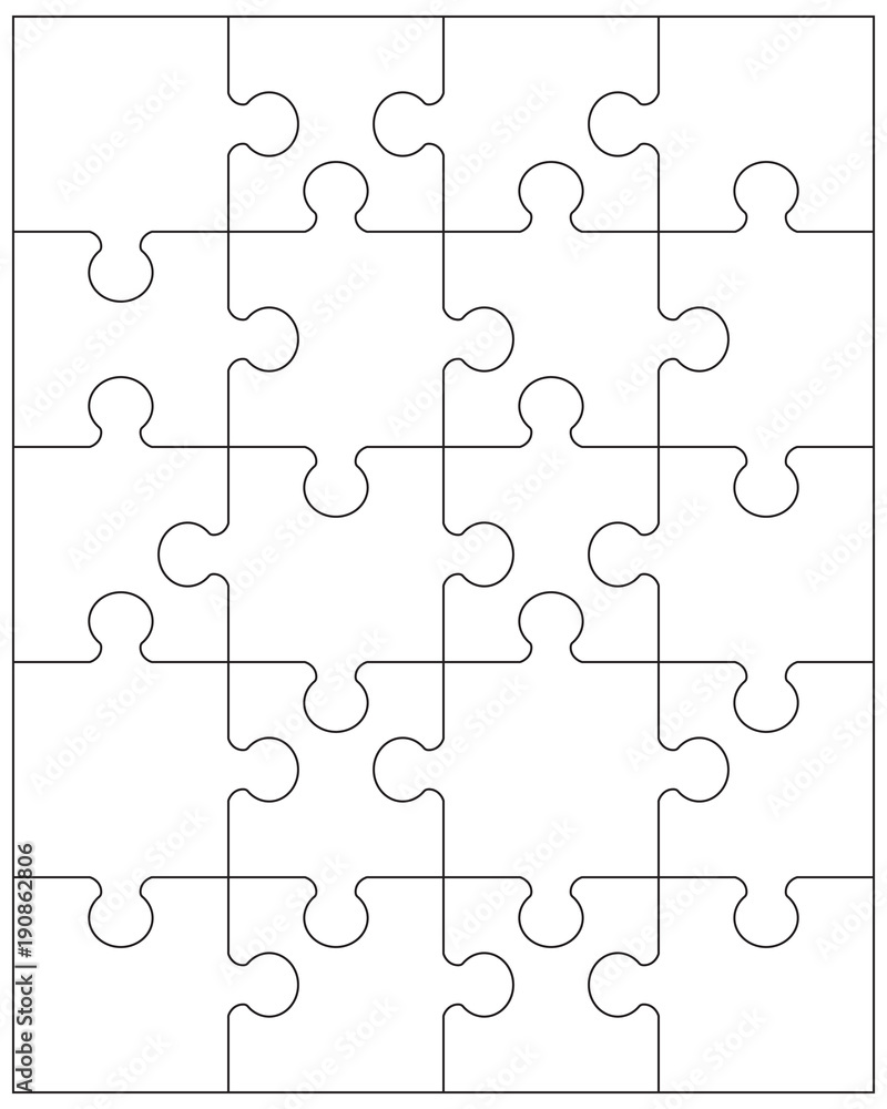 Illustration of separate parts of white puzzle Illustration of separate parts of white puzzle