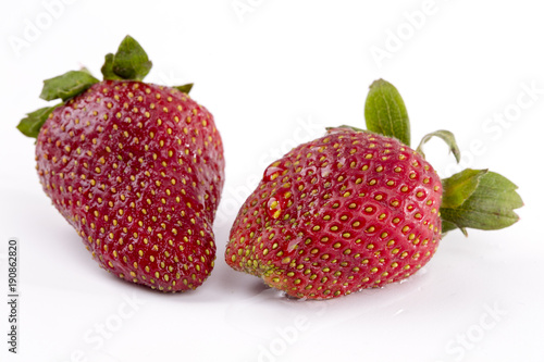 Fresh strawberries on white background, isolated