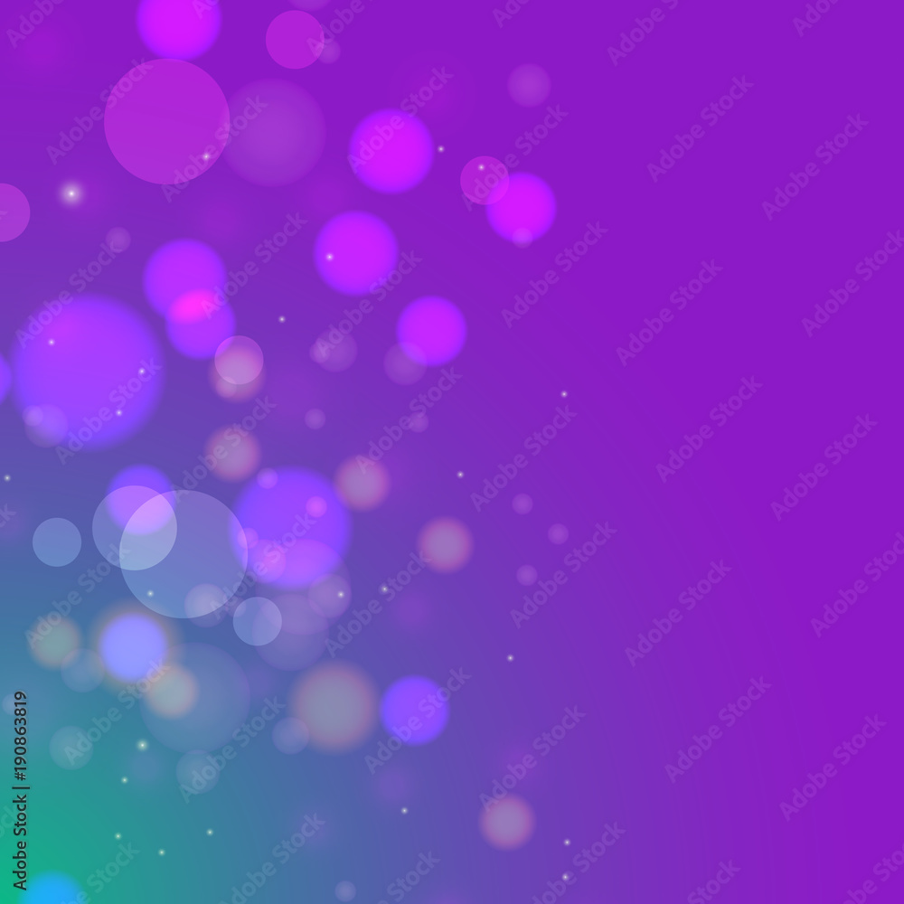 Violet blue bokeh gradient vector background. Light glare spots card template. Violet blue bokeh gradient vector background. Light glare spots card template.