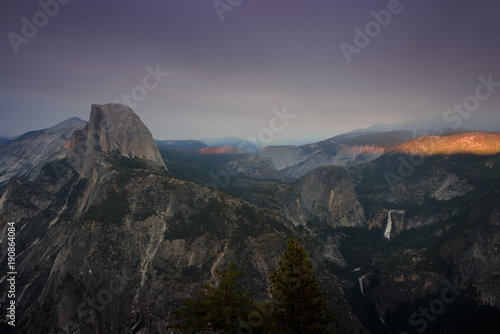 The half dome and Nevada falls of Yosemite national park