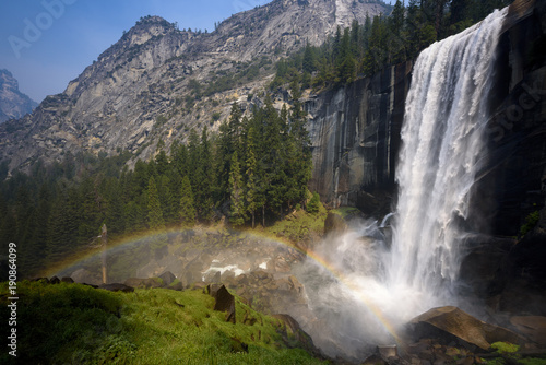 Rainbow on Vernal falls in Yosemite national park