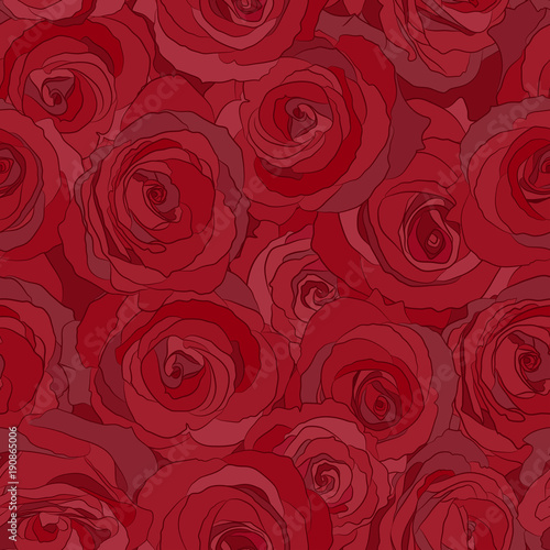 red roses seamless vector pattern
