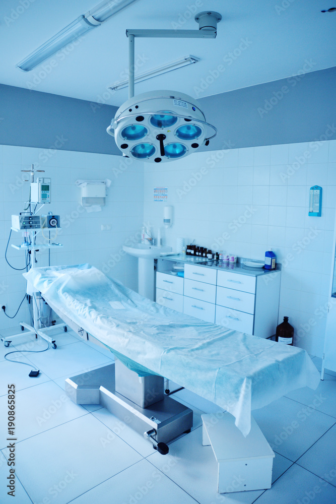 Surgical lamp in the operating room in a modern clinic Surgical lamp in the operating room in a modern clinic