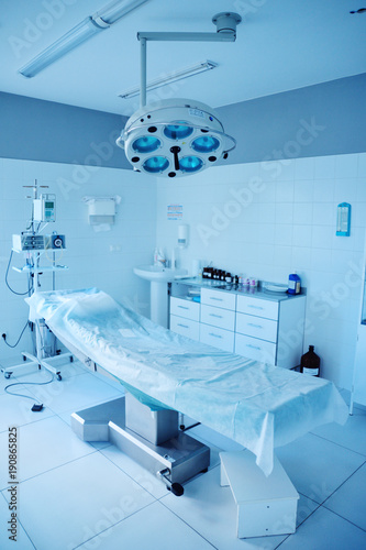 Surgical lamp in the operating room in a modern clinic