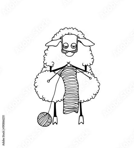 Hand drawn sheep character